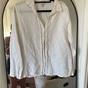 Women's Cream Button-Up Blouse